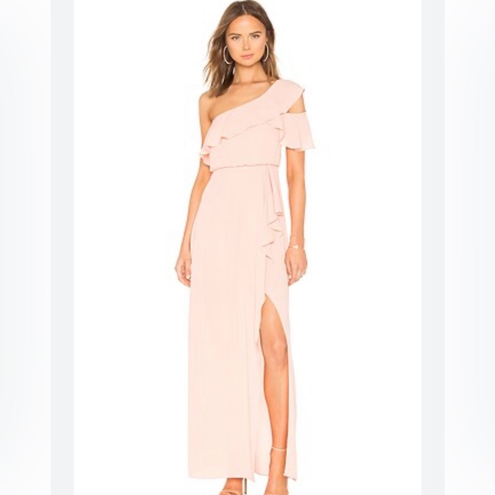 BCBGMAXAZRIA Maud One Shoulder Gown in Coral Pink Size 0 NWT $298
